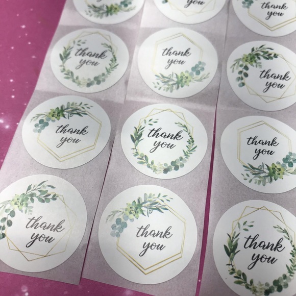 🌻200 thank you stickers small 1” round 8 designs - Picture 4 of 5